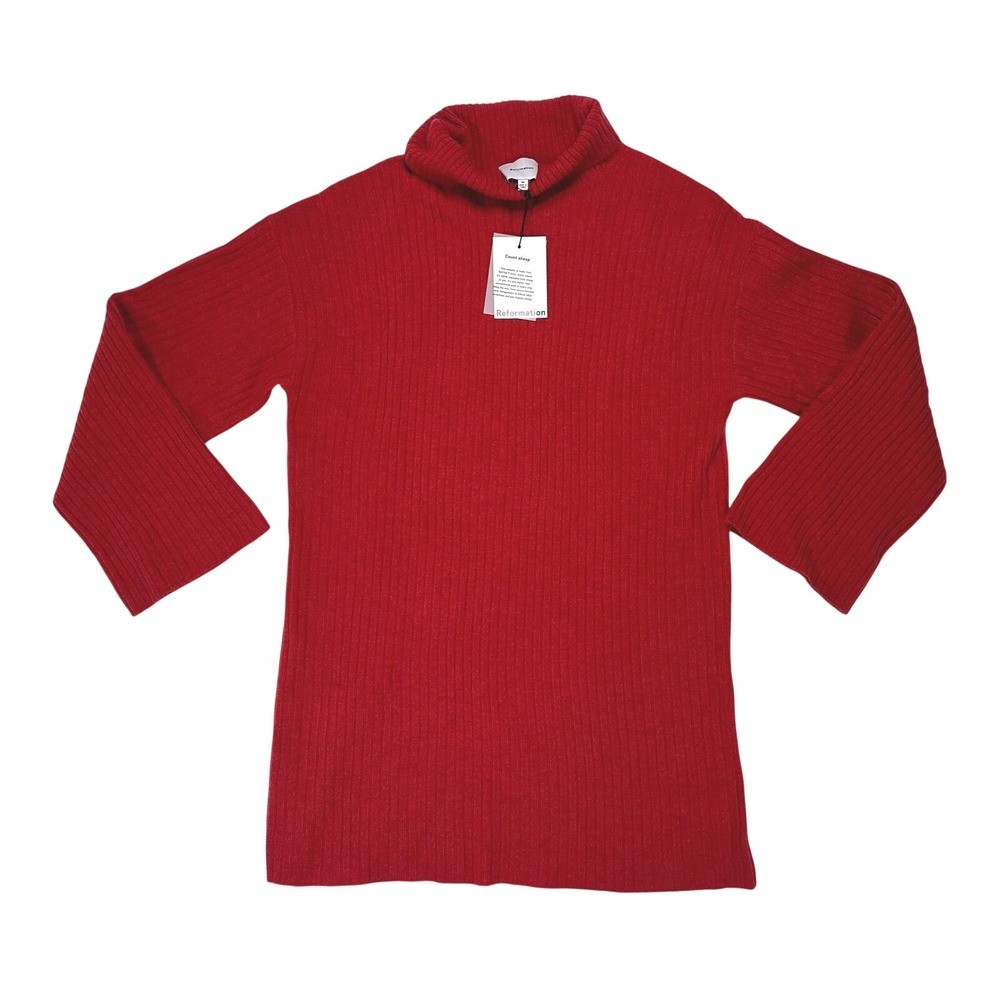 Reformation Ozzy Regenerative Wool Sweater Dress Sundried‎ Tomato Medium